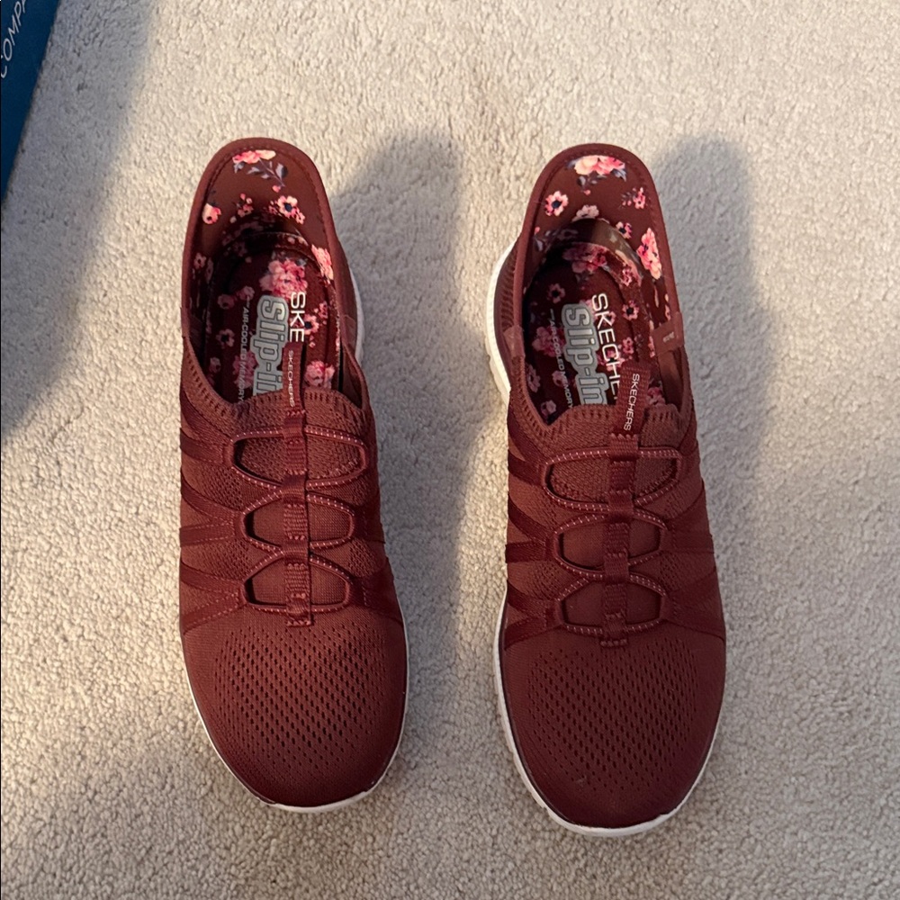 Skechers Women's Maroon Slip-On Sneakers